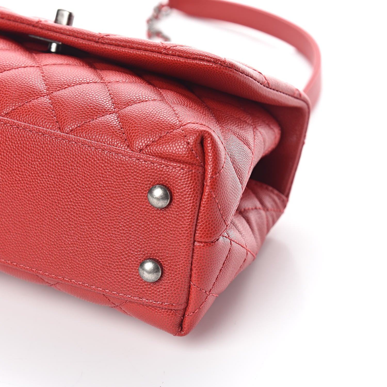 Chanel Caviar Quilted Mini Coco Handle Flap Dark Red 10 of 10