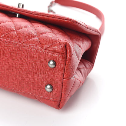 Chanel Caviar Quilted Mini Coco Handle Flap Dark Red 10 of 10