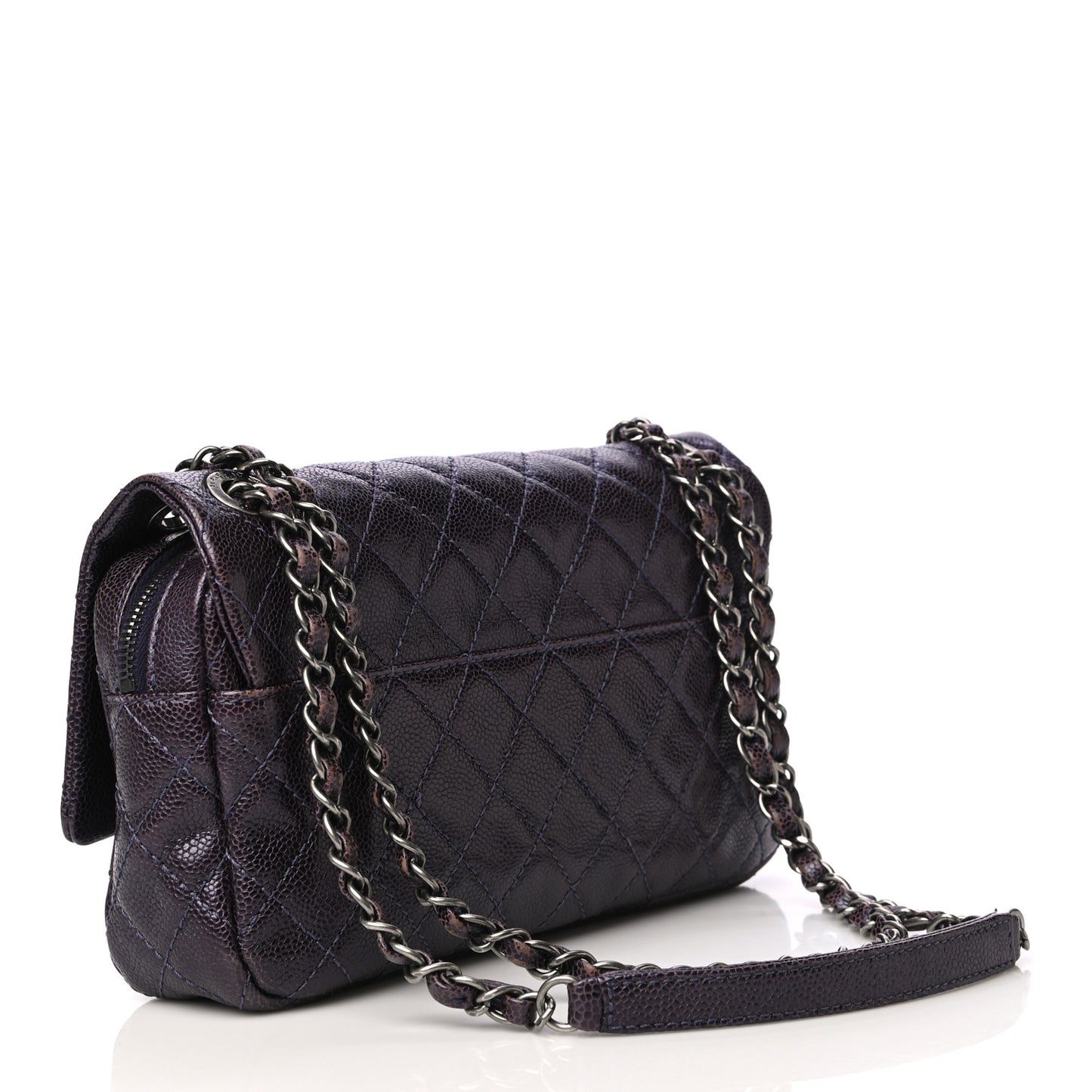 Caviar Quilted Jumbo Easy Flap Purple
