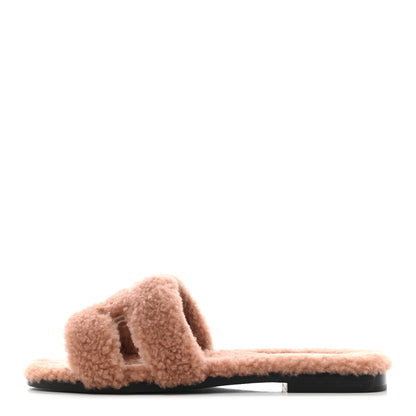 Hermes Woolskin Oran Sandals 35.5 Rose Aube 1 of 7