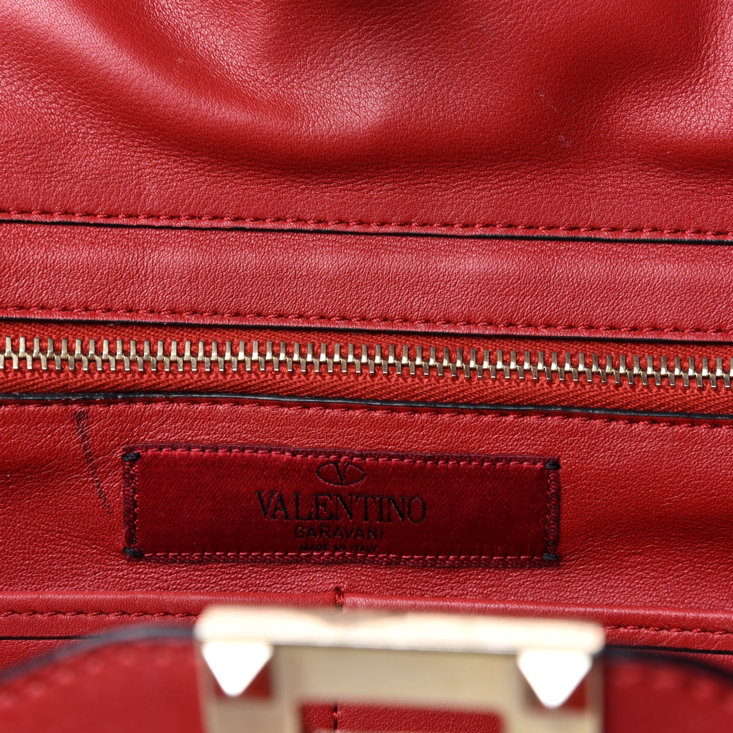 Vitello Medium Rockstud Tote Rosso Valentino