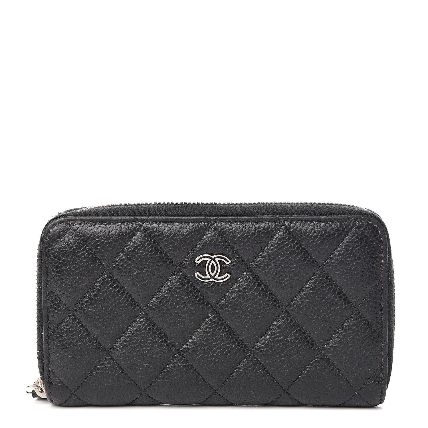 Chanel Caviar Quilted Small Gusset Zip Around Wallet Black 1 of 8
