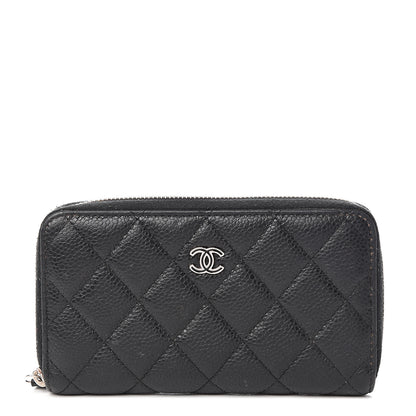 Chanel Caviar Quilted Small Gusset Zip Around Wallet Black 1 of 8