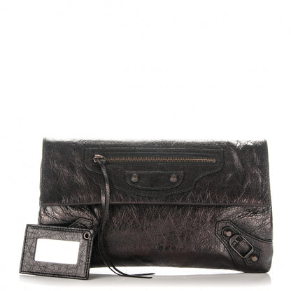 Balenciaga Agneau Classic Hardware Envelope Clutch Black 1 of 7