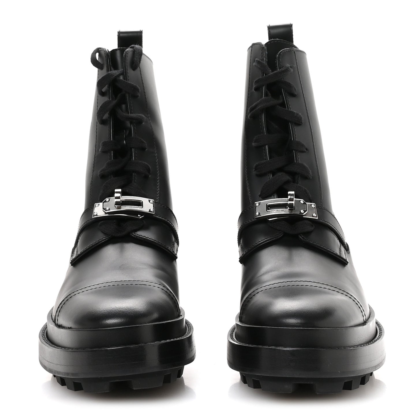 Glossed Calfskin Funk Ankle Boots 36 Black