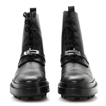 Hermes Glossed Calfskin Funk Ankle Boots 36 Black 3 of 9