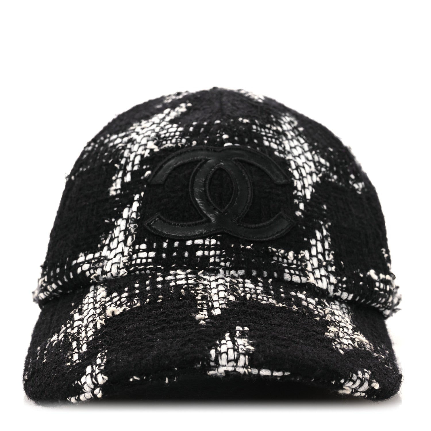 Chanel Tweed Cap Hat M Black White 3 of 10
