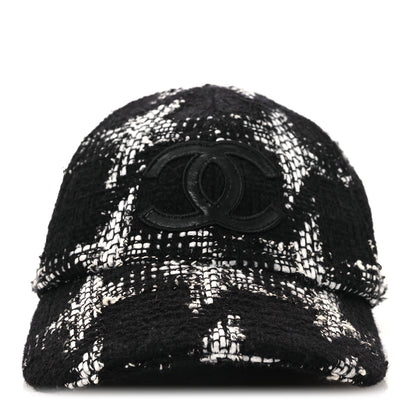 Chanel Tweed Cap Hat M Black White 3 of 10