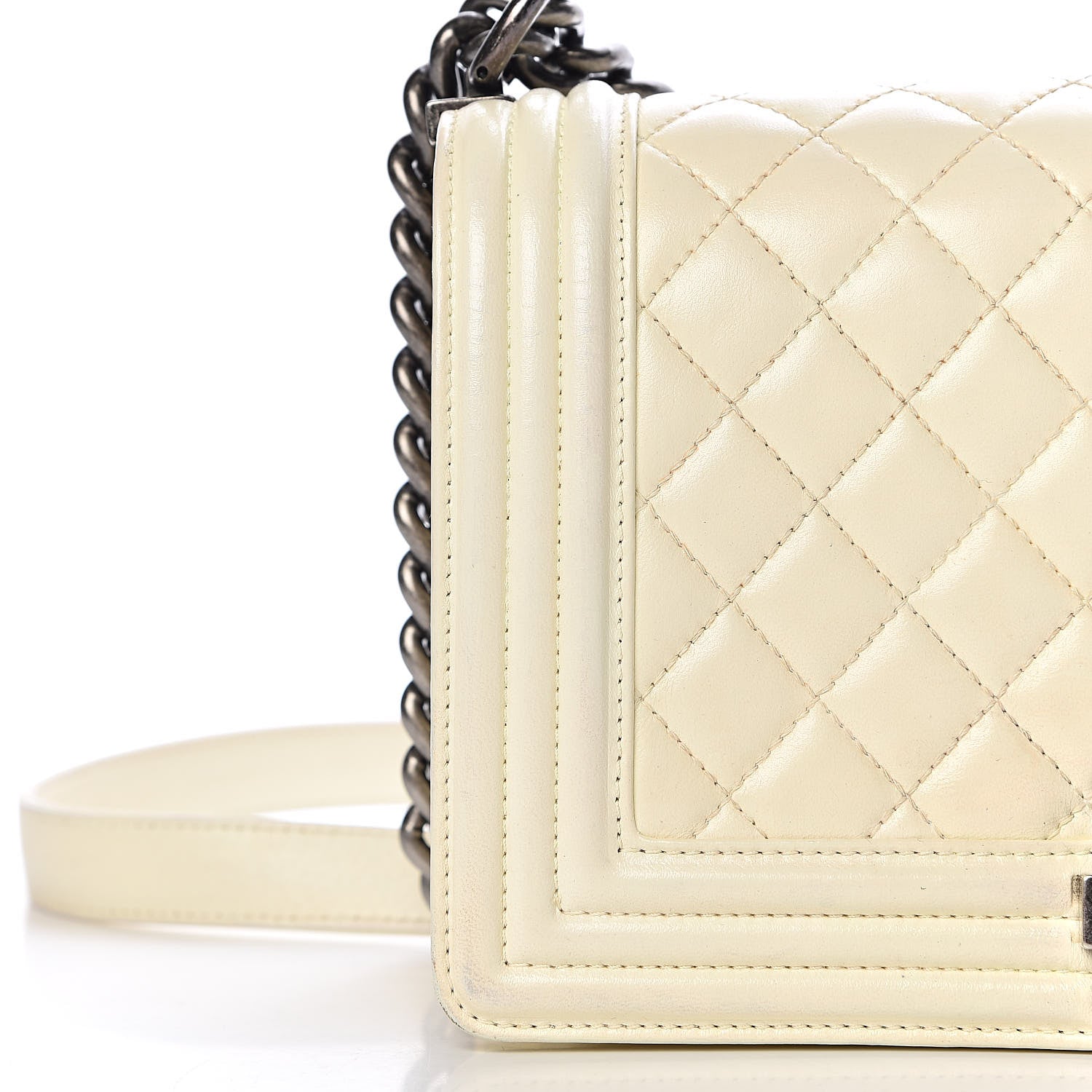 Chanel Lambskin Quilted Medium Boy Flap White 8 of 17