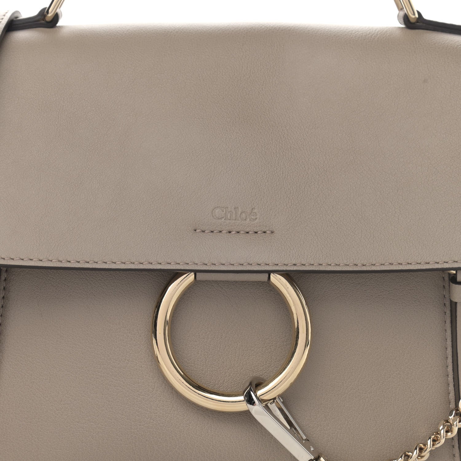 Chloe Calfskin Small Faye Day Shoulder Bag Motty Grey 7 of 9