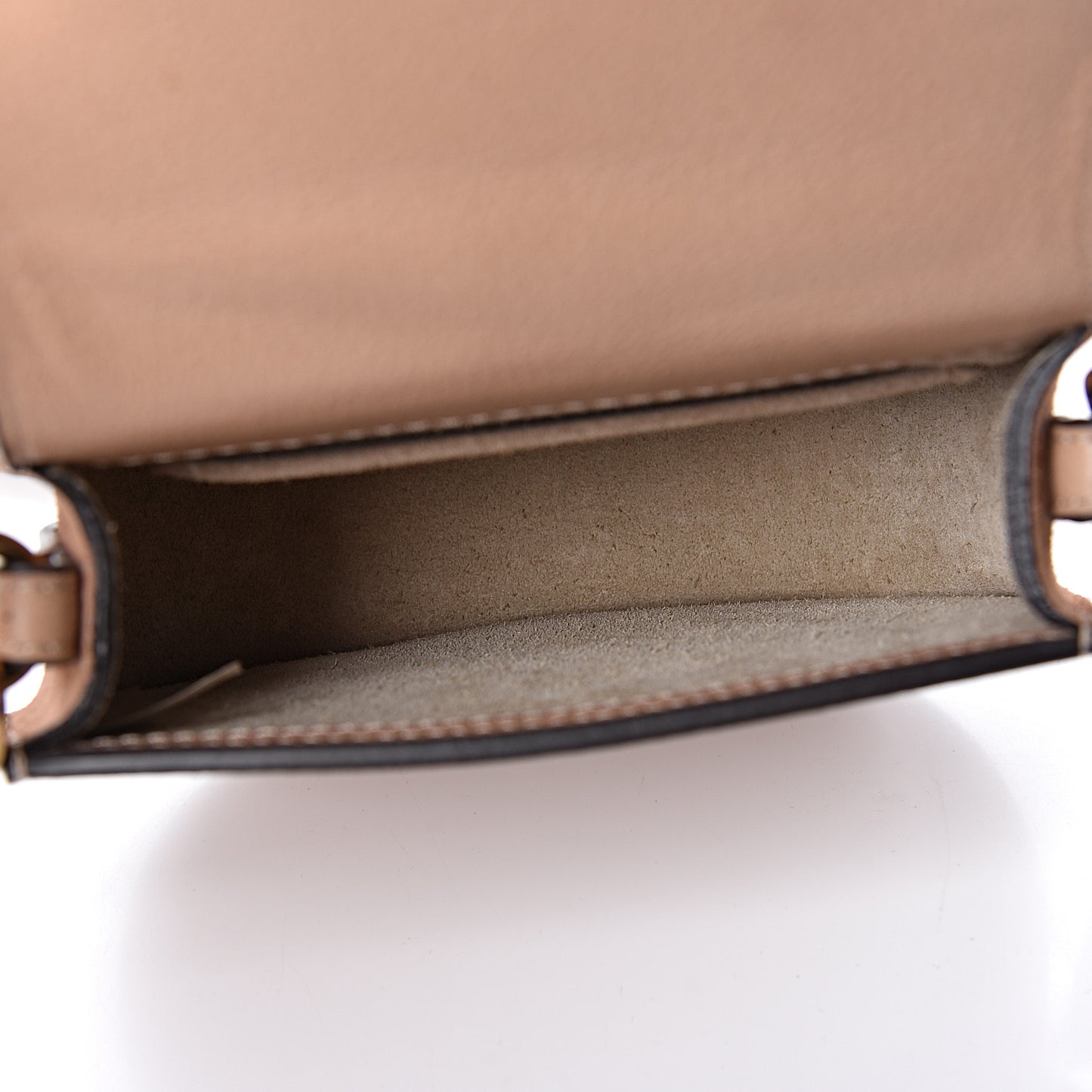 Calfskin Suede Small Nile Bracelet Bag Biscotti Beige