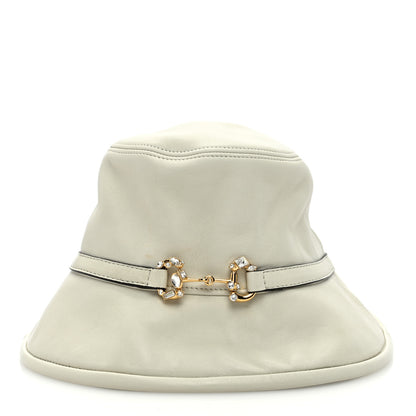 Gucci Crystal Horsebit Bob Mulina Bucket Hat S Antique White 3 of 8