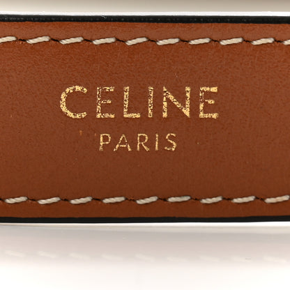 Celine Canvas Calfskin Ava Triomphe Shoulder Bag White 6 of 13