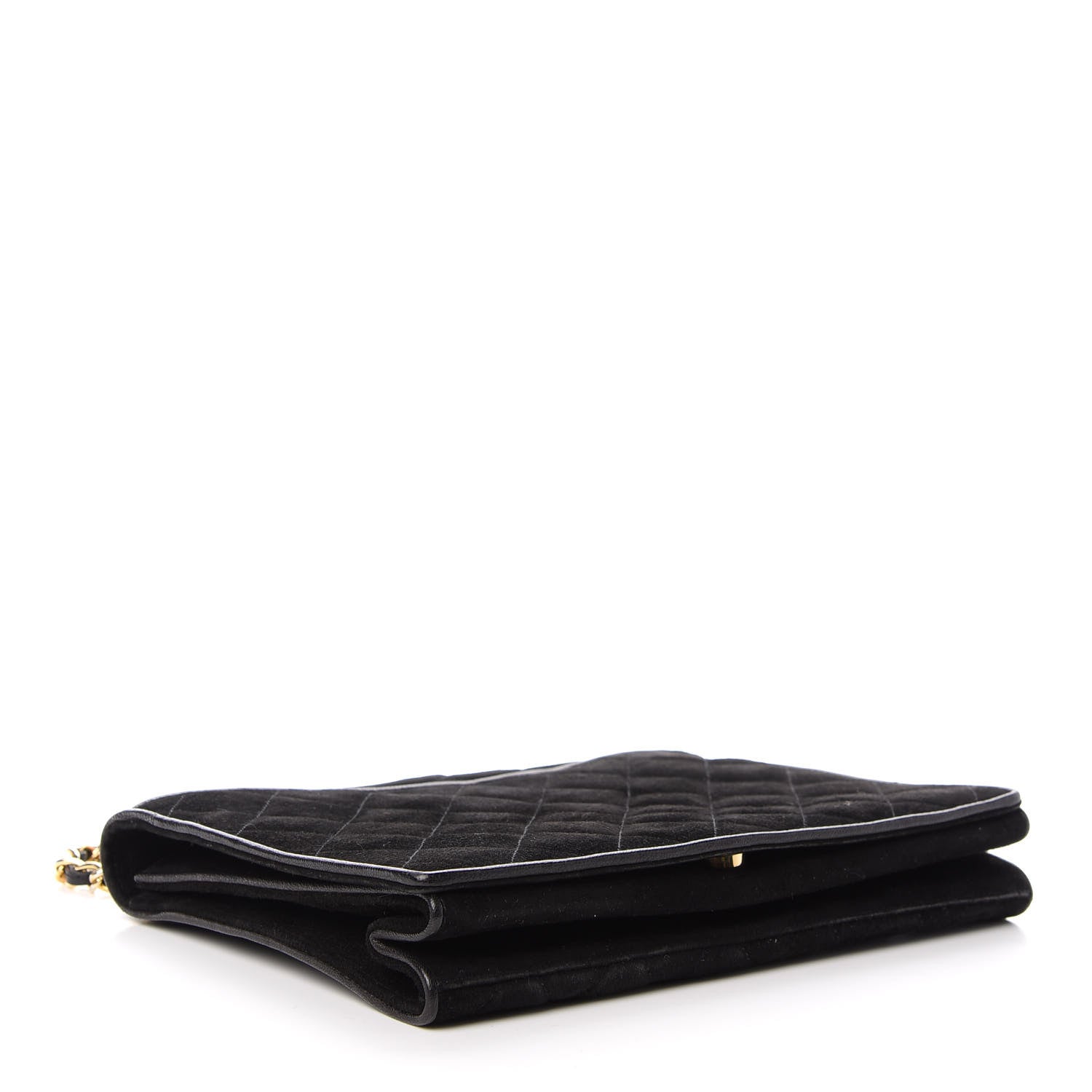 Chanel Suede Quilted CC Small Single Flap Black 4 of 8