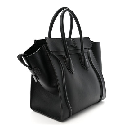 Celine Drummed Calfskin Mini Luggage Black 3 of 9