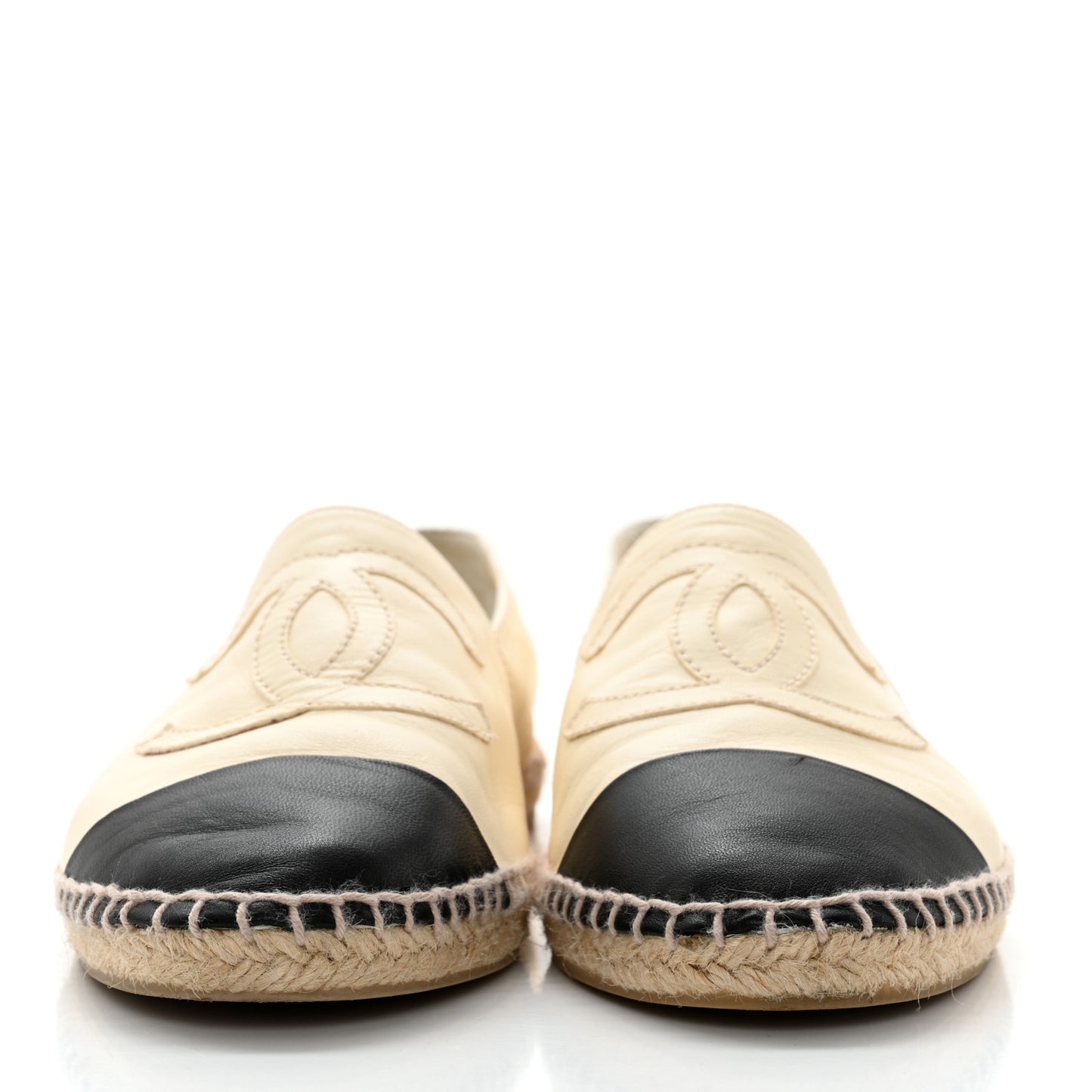 Lambskin CC Espadrilles 39 White Black