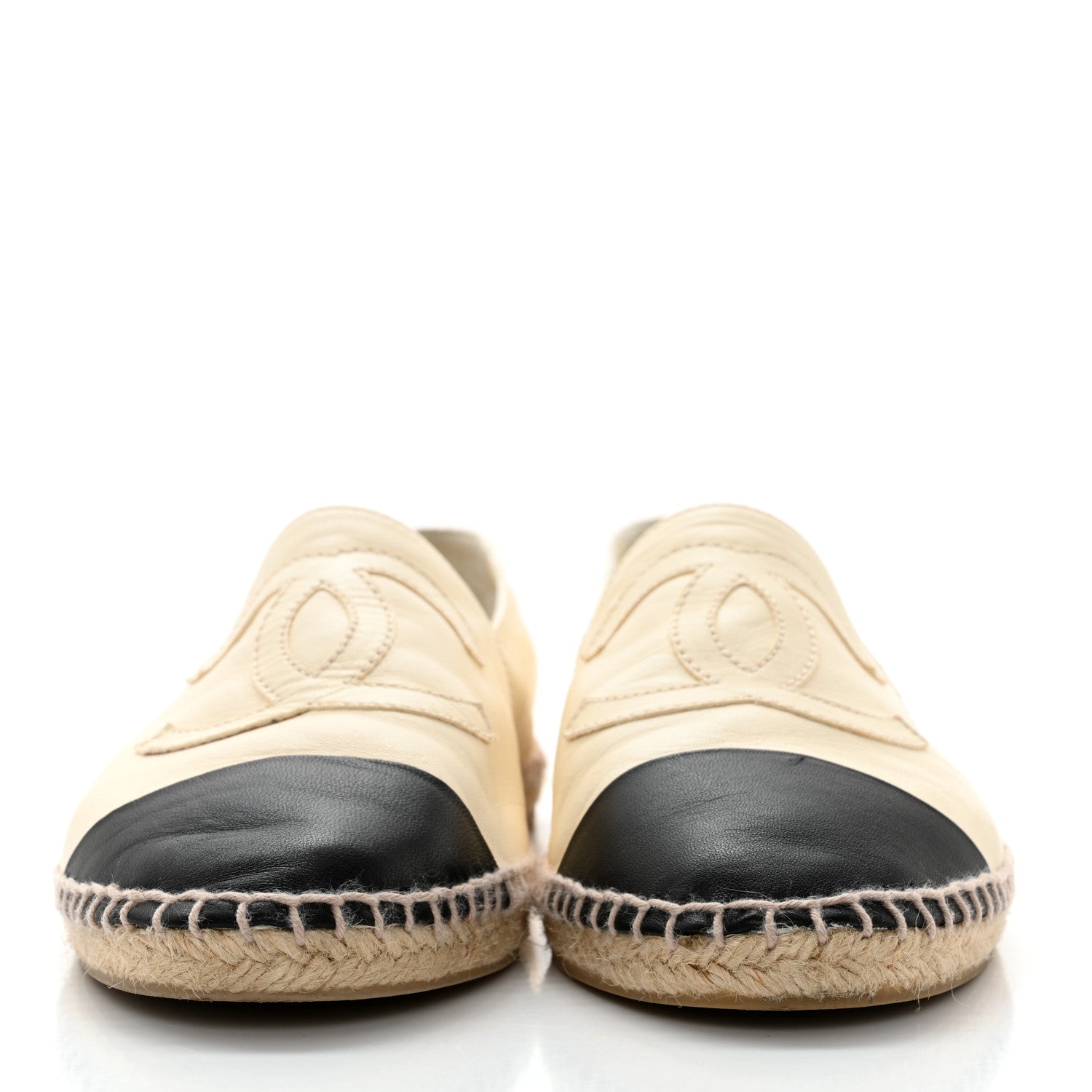 Chanel Lambskin CC Espadrilles 39 White Black 2 of 12