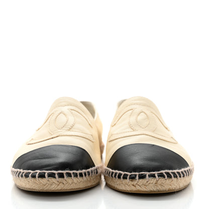 Chanel Lambskin CC Espadrilles 39 White Black 2 of 12