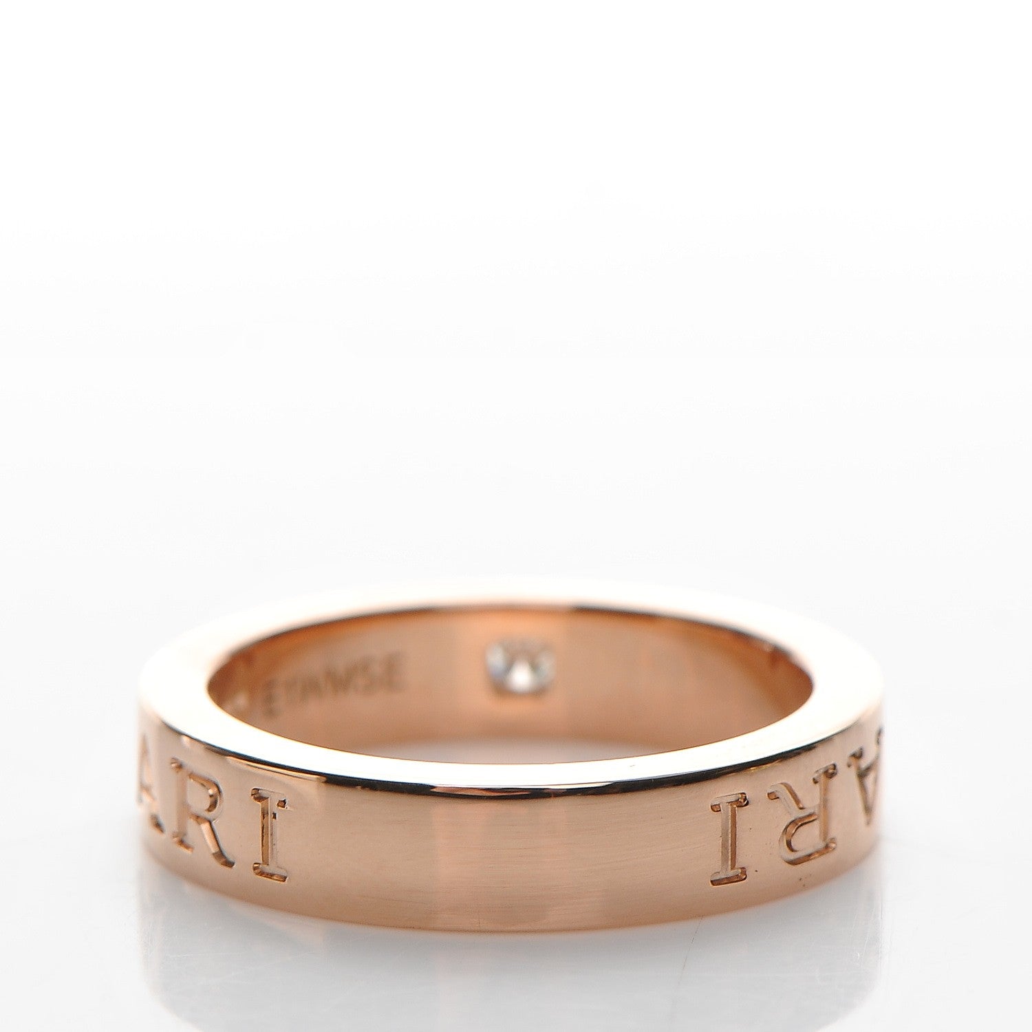 Bulgari 18K Rose Gold Diamond B.Zero1 Essential Band Ring 50 5.25 4 of 7