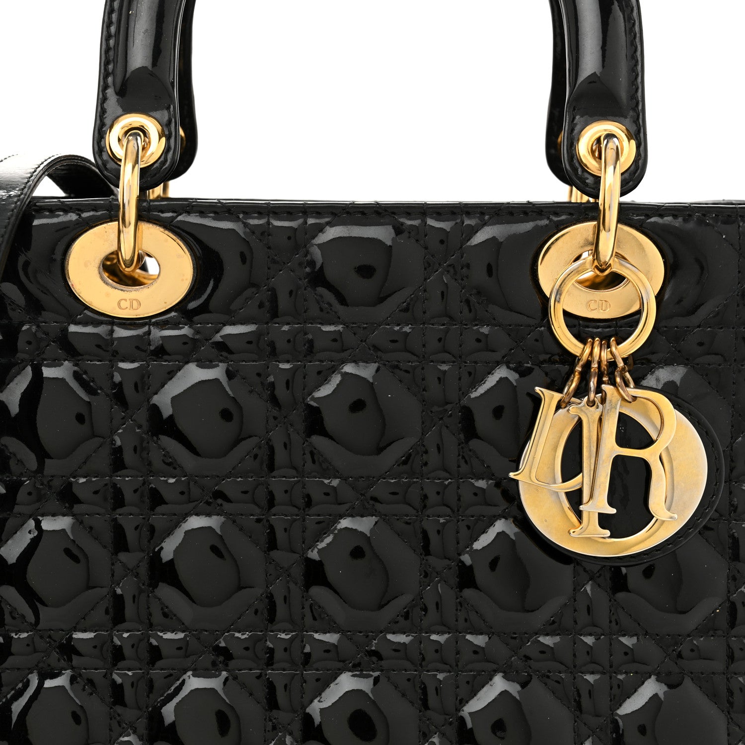 Christian Dior Patent Cannage Medium Lady Dior Black 8 of 12