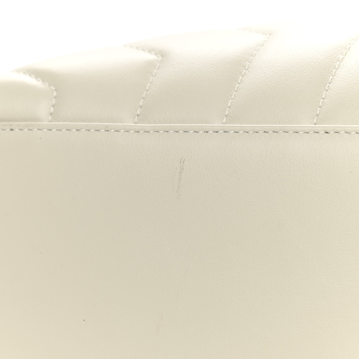 Saint Laurent Calfskin Y Quilted Monogram Medium Loulou Chain Satchel Crema Soft 12 of 13