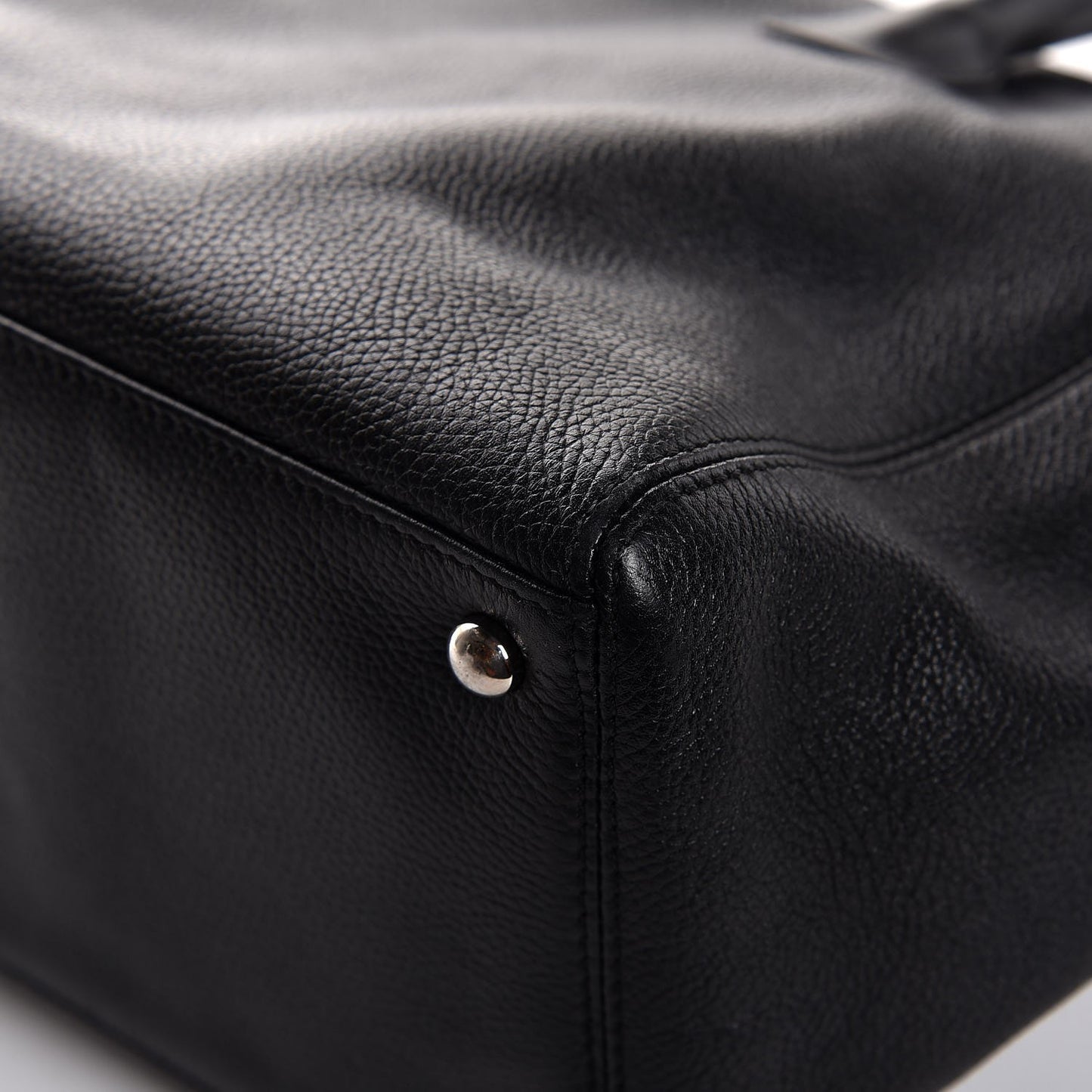 Calfskin Cerf Executive Shopper Tote Black