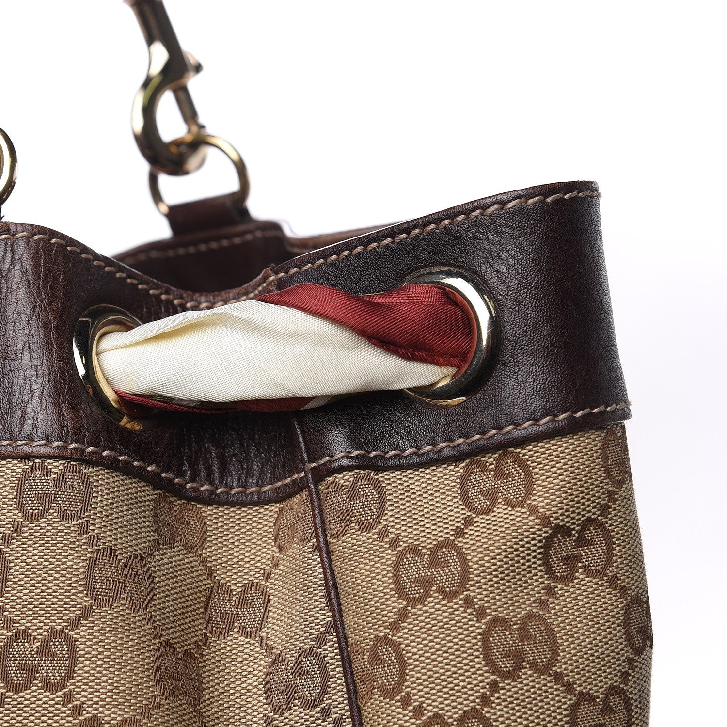 Gucci Monogram Large Positano Tote Brown 13 of 14