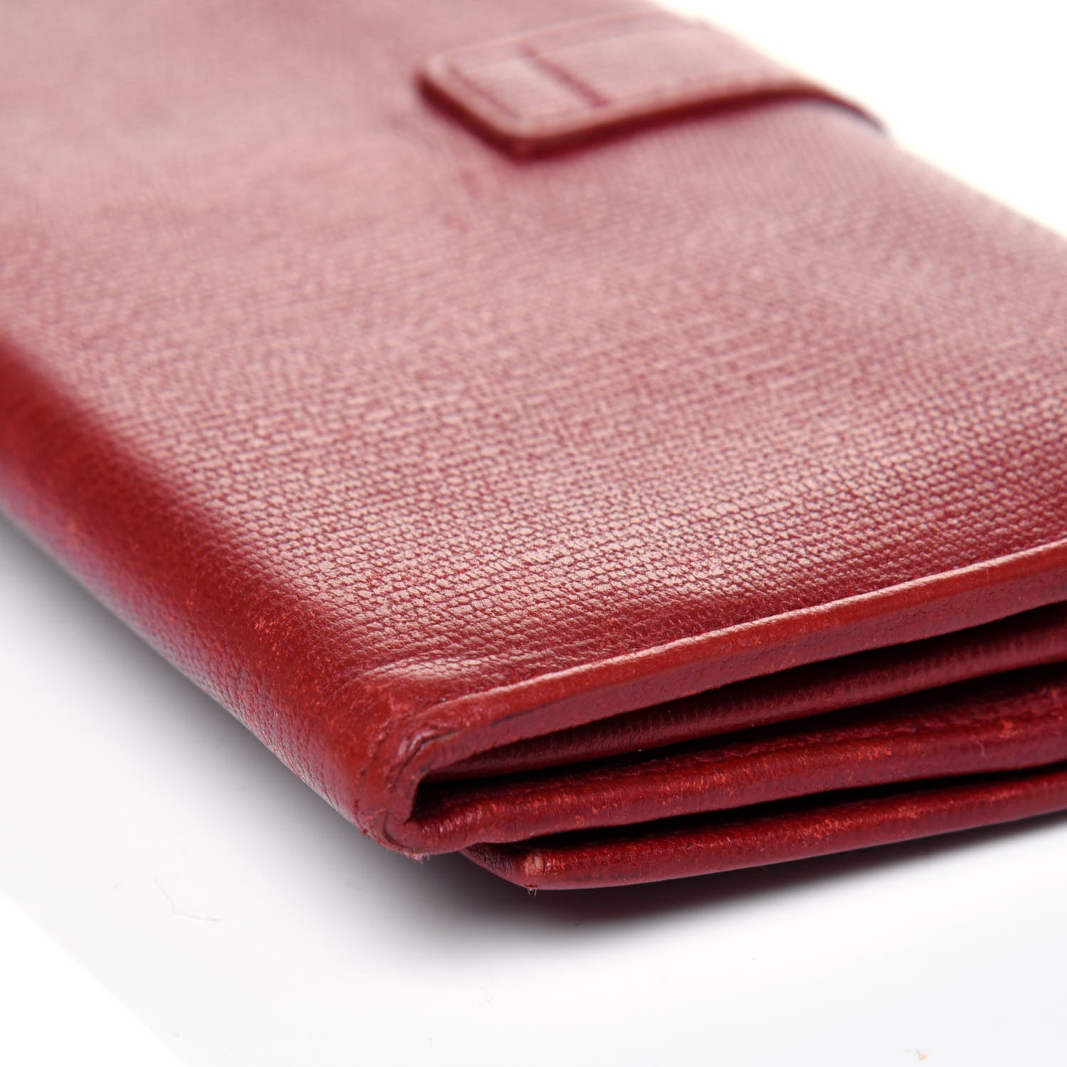 Saint Laurent Textured Calfskin Classic Y Ligne Clutch Red 19 of 25
