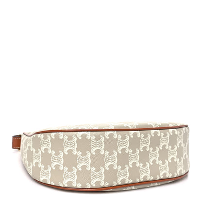 Celine Canvas Calfskin Ava Triomphe Shoulder Bag Grege 4 of 10