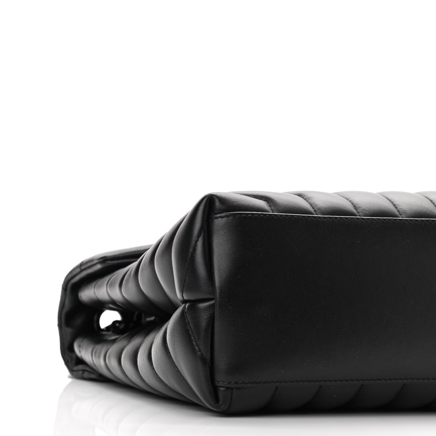 Calfskin Y Quilted Monogram Medium Loulou Chain Satchel Black