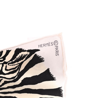 Hermes Silk Zebra Pegasus Nano Scarf 20 Black White 2 of 5