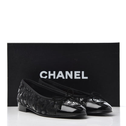 Chanel Patent Suede CC Cap Toe Ballerina Flats 35.5 Black 16 of 16