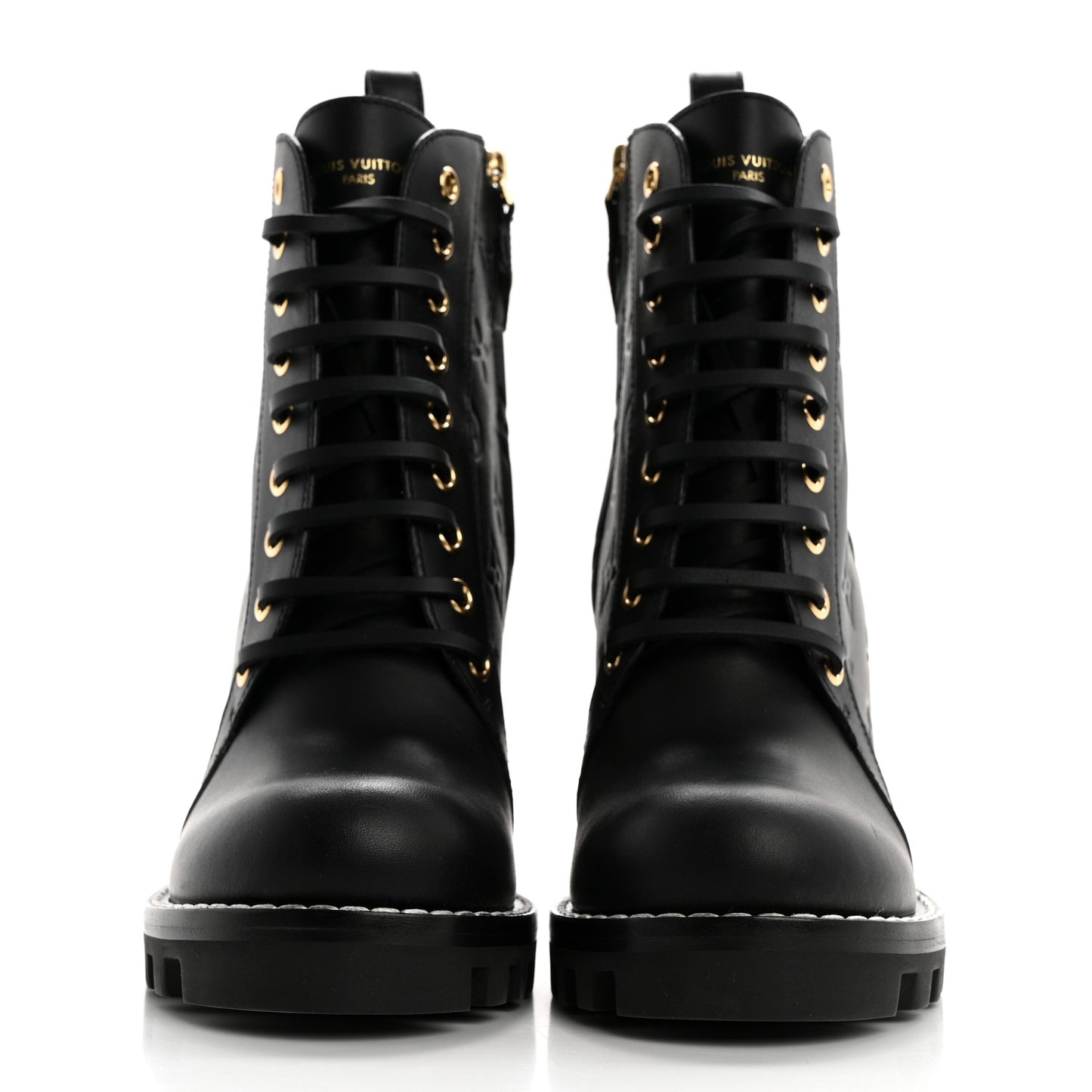 Calfskin Monogram Star Trail Ankle Boots 37 Black