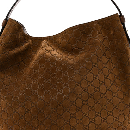 Gucci Suede Monogram Large Beatrix Tote Brown 8 of 10