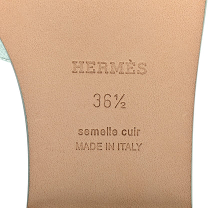 Hermes Epsom Oran Sandals 36.5 Vert Embrun 6 of 8