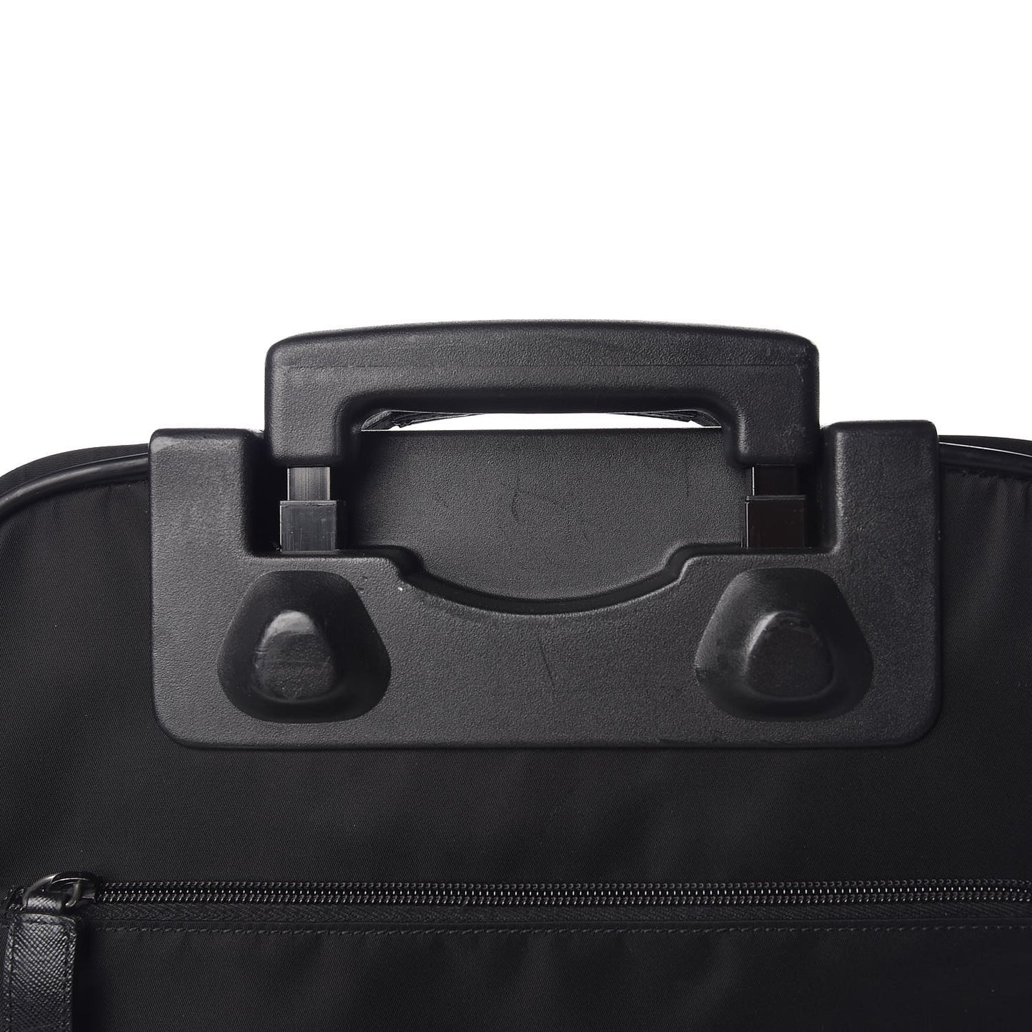 Tessuto Nylon Saffiano Trolley Luggage Black