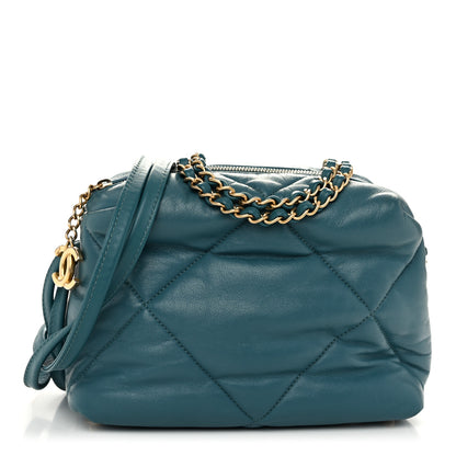 Chanel Lambskin Quilted Small Bowling Bag Turquoise 1 of 9