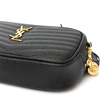 Saint Laurent Grain De Poudre Matelasse Monogram Mini Lou Camera Bag Black 9 of 9