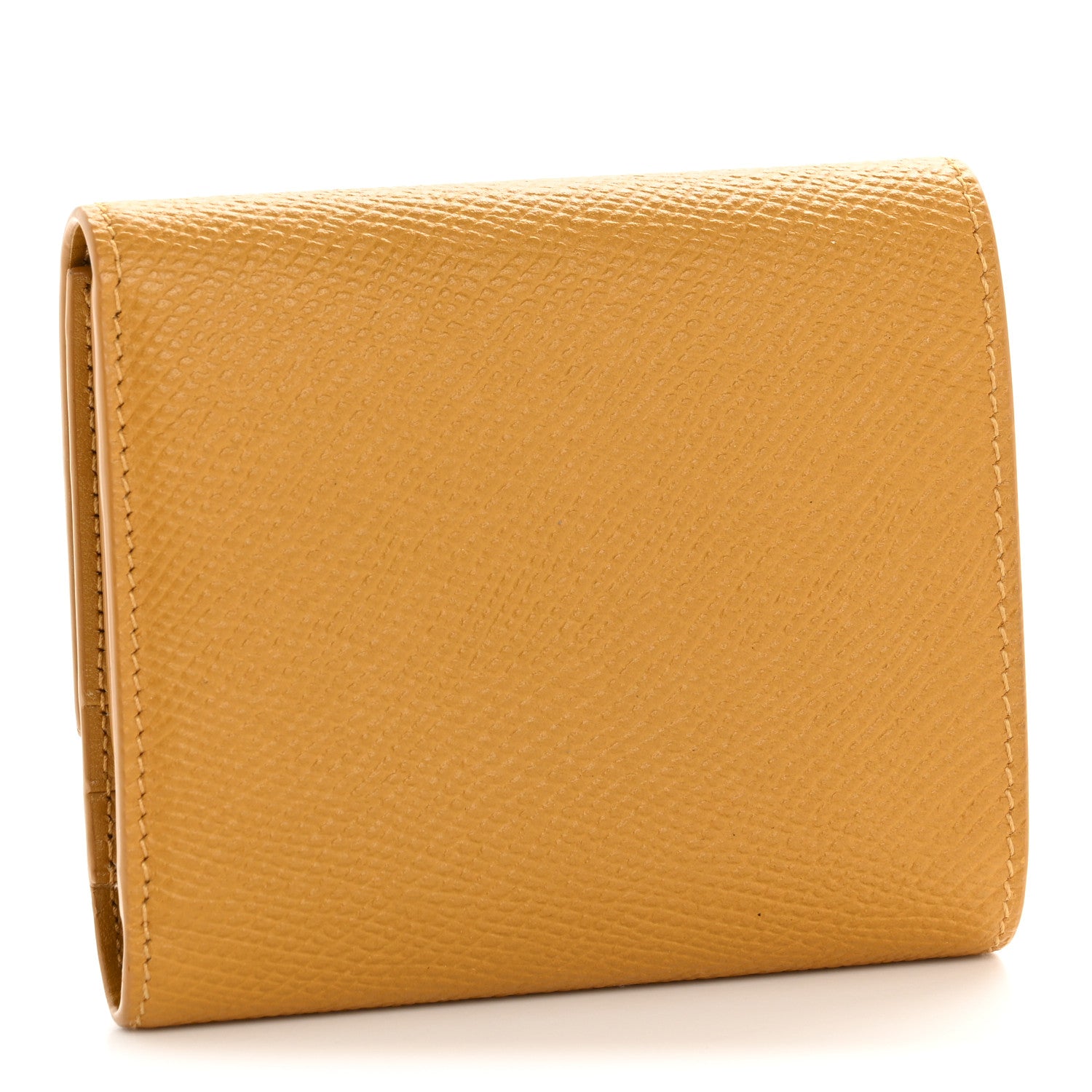 Celine Grained Calfskin Small Tri-Fold Wallet Amber 6 of 20