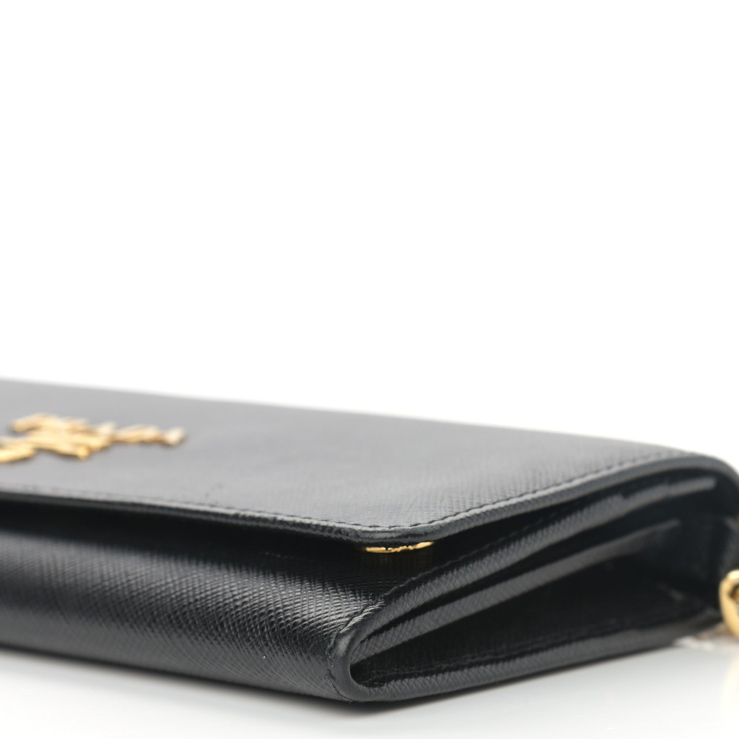 Prada Saffiano Lux Chain Wallet Black 9 of 9