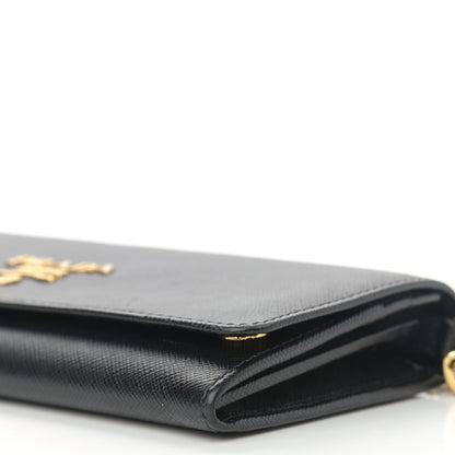 Prada Saffiano Lux Chain Wallet Black 9 of 9