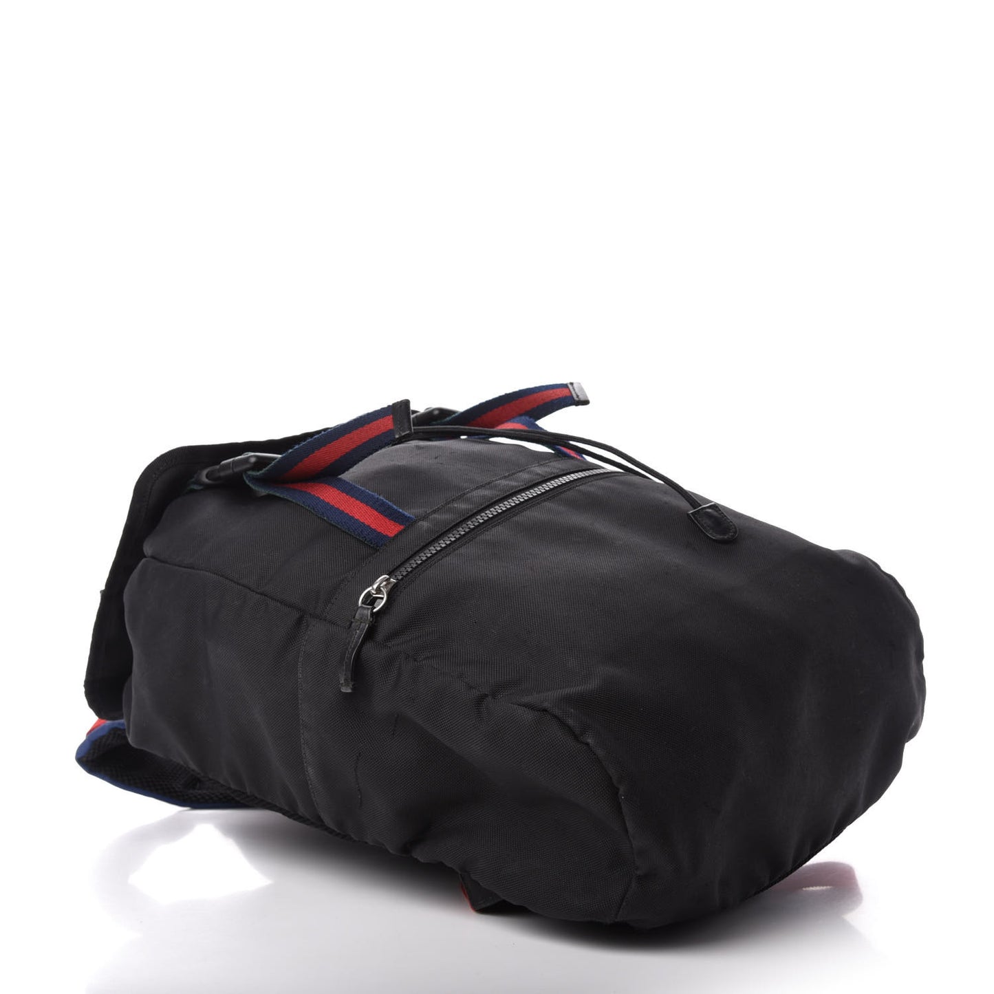 Techno Canvas Web Double Buckle Backpack Black