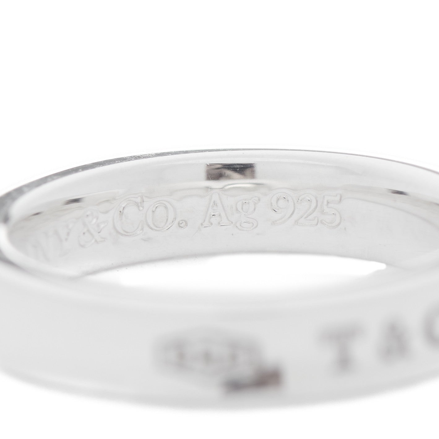 Tiffany Sterling Silver Narrow 1837 Band Ring 52 6 5 of 5