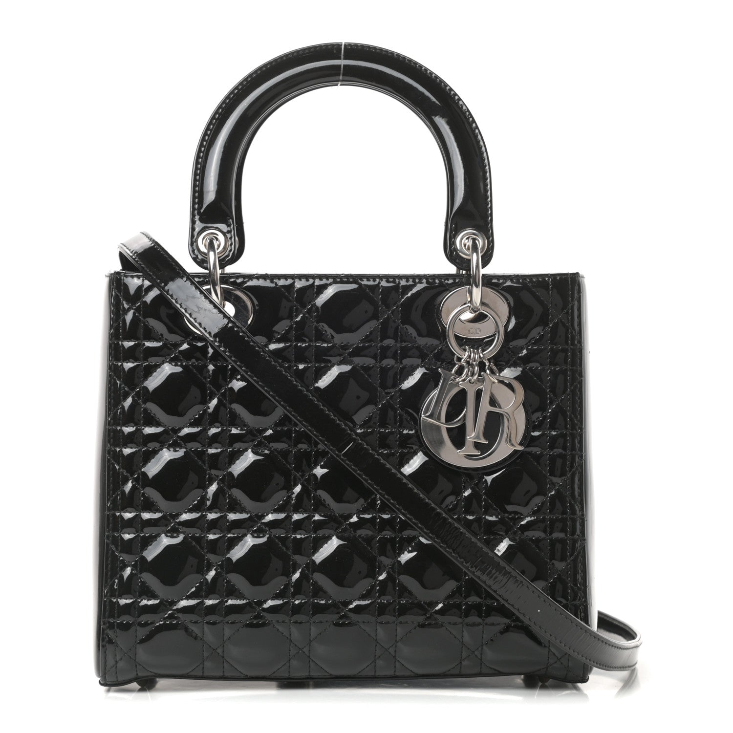 Christian Dior Patent Cannage Medium Lady Dior Black 1 of 11