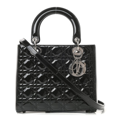 Christian Dior Patent Cannage Medium Lady Dior Black 1 of 11