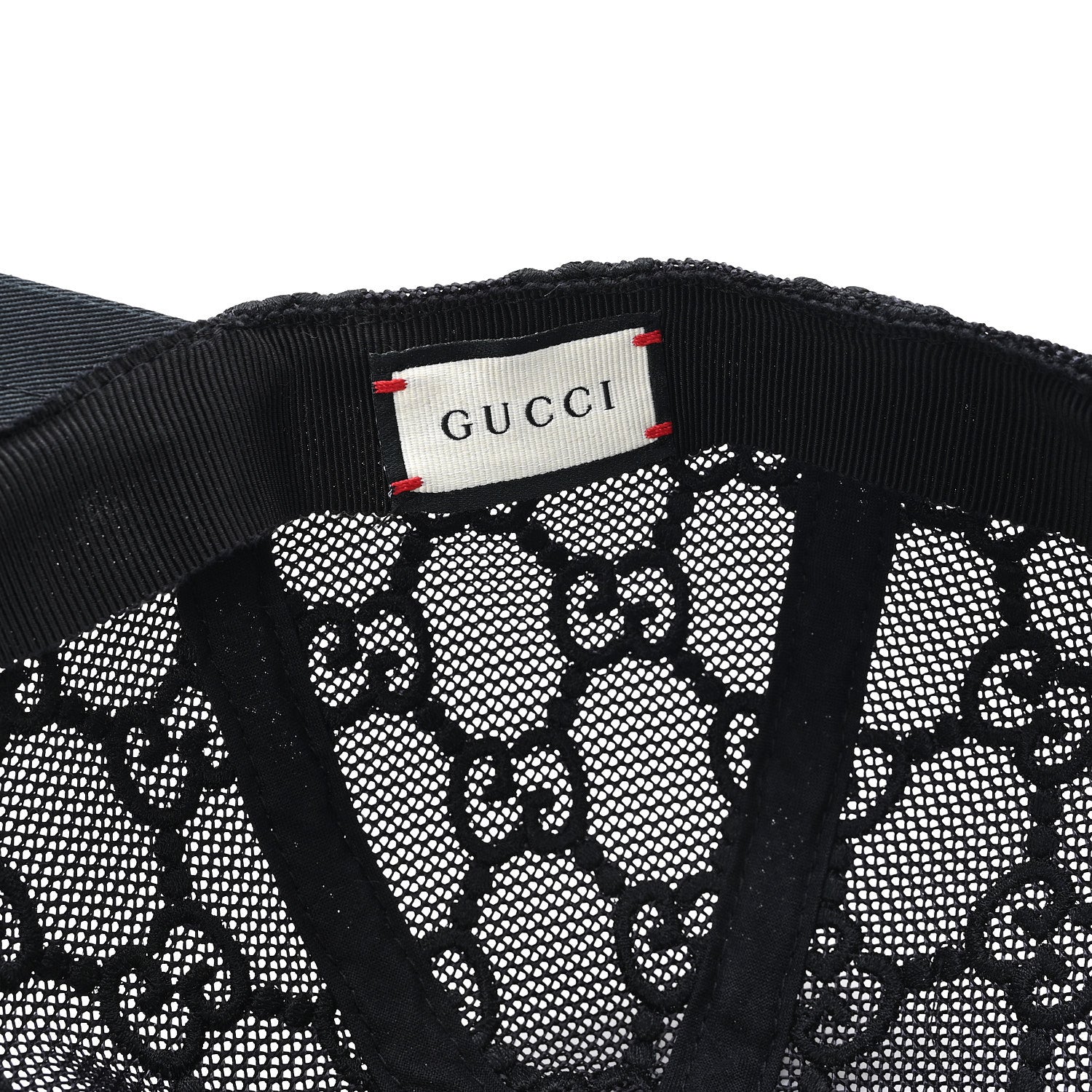 Gucci Mesh GG Monogram Shivali Baseball Hat M Black 8 of 10