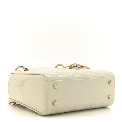 Christian Dior Patent Cannage Mini Lady Dior Ivory 4 of 12