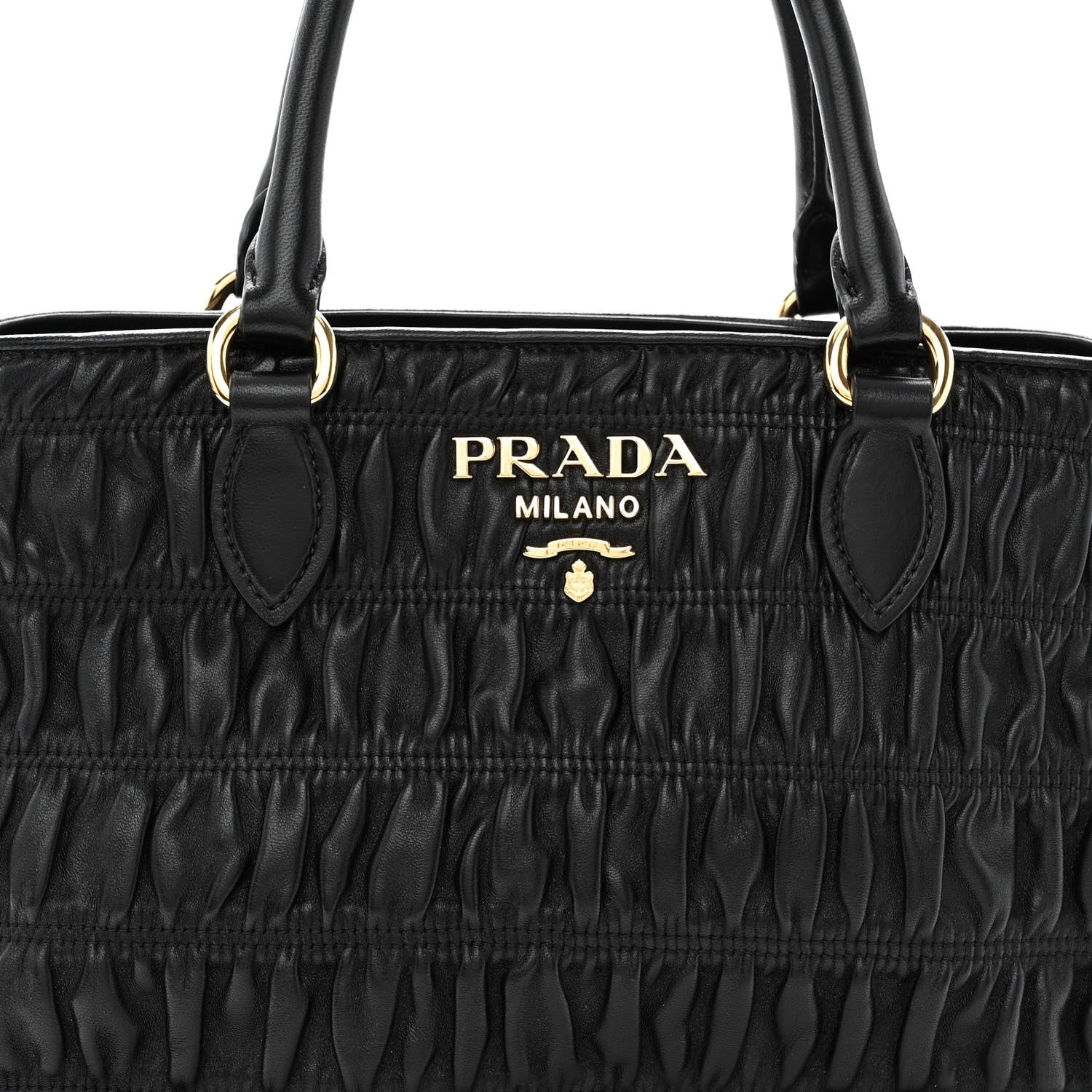 Prada Nappa Gaufre Tote Black 7 of 9