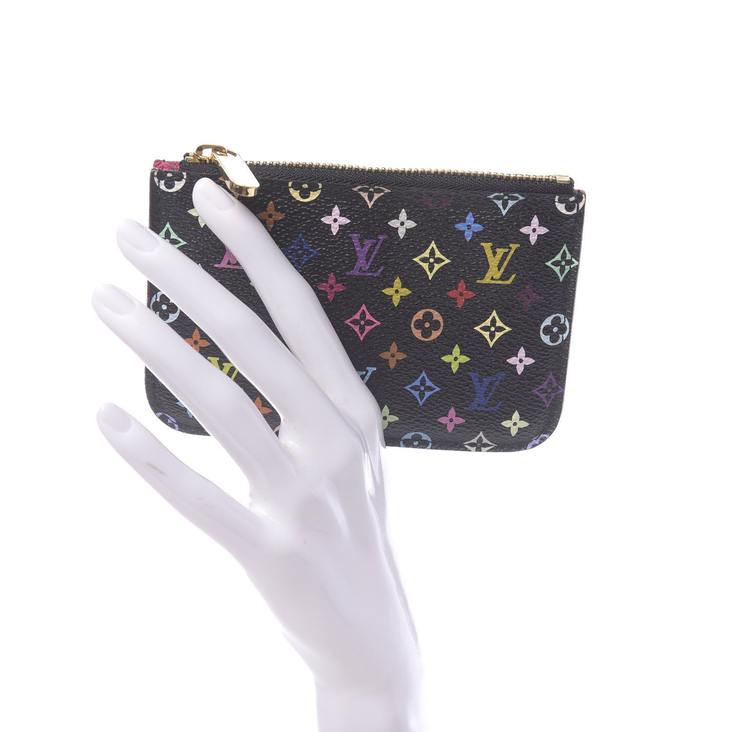 Louis Vuitton Monogram Multicolor Key Pouch Black Grenade 2 of 6