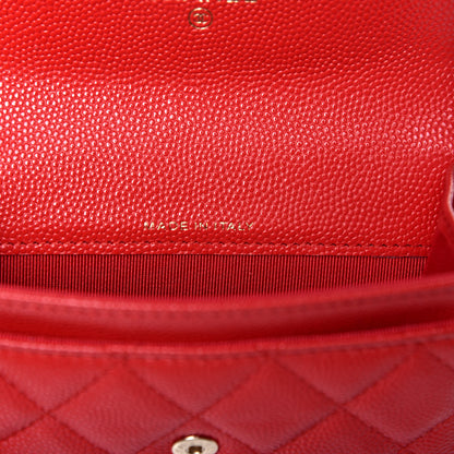 Chanel Caviar Quilted Flap Card Holder Wallet Red 7 of 8